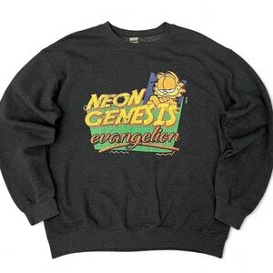 Gildan Garfield Neon Genesis Evangelion Graphic Sweater - Black
